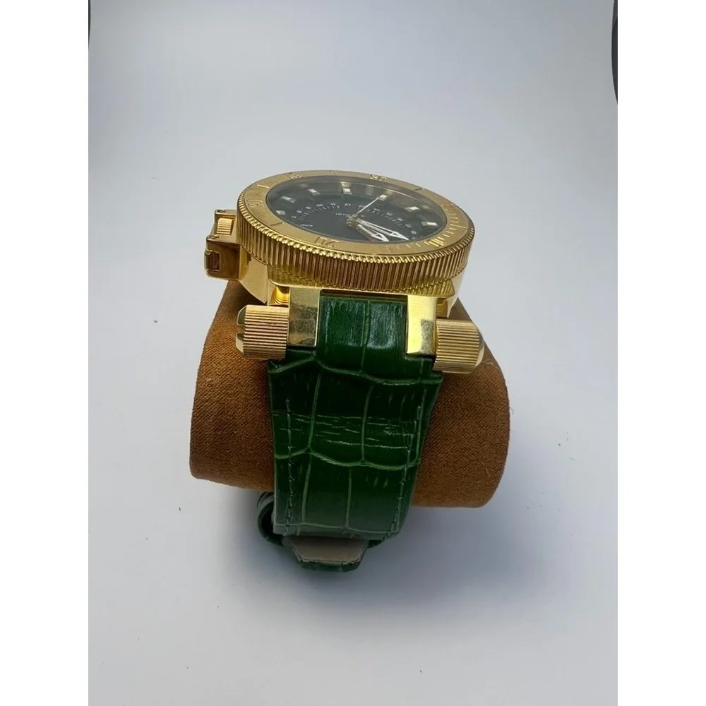 #W015 Invicta Coalition Forces 29250 Swiss Quartz 51mm Green Leather Men's Watch